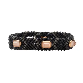 10mm Denim Bracelet - Rose Quartz