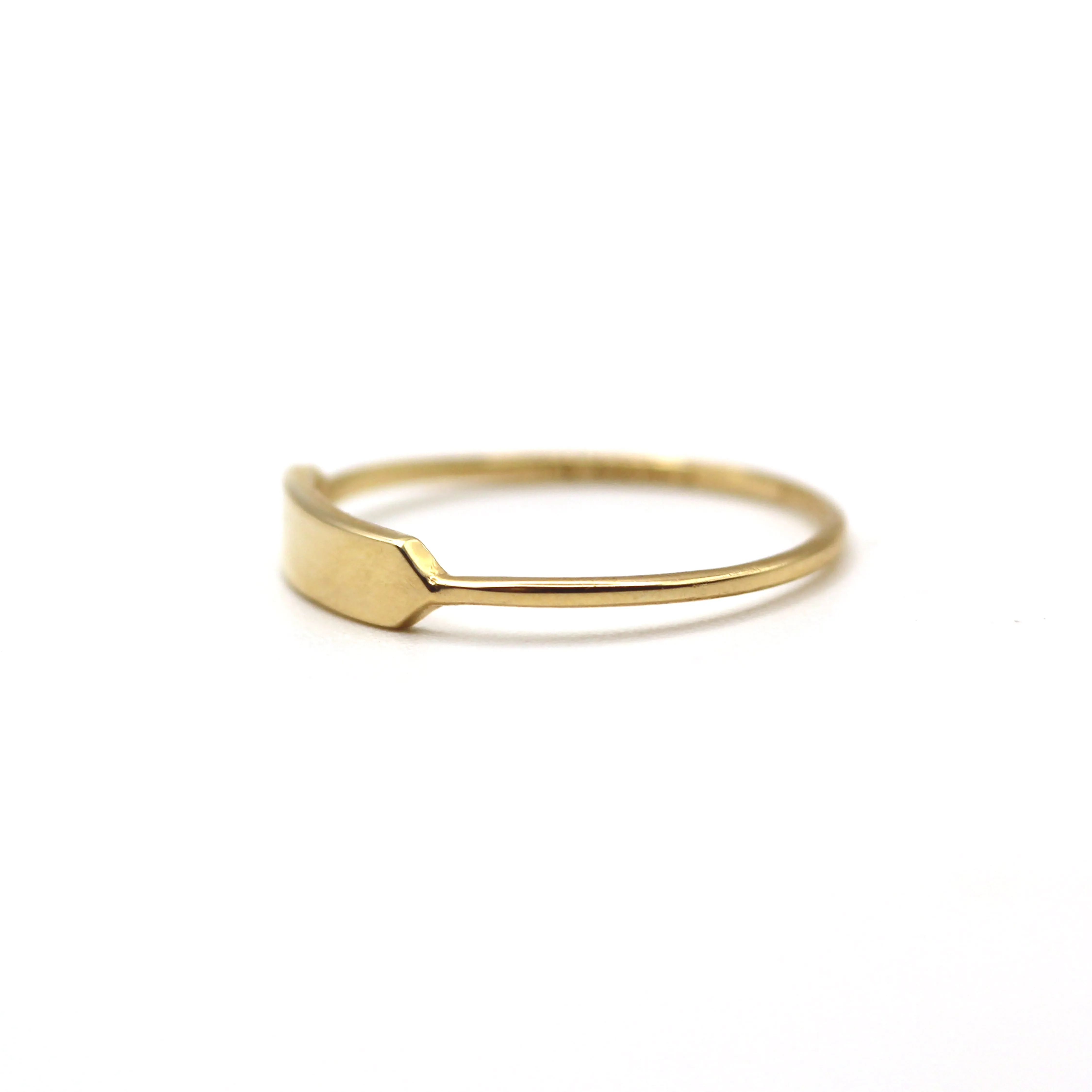 14k Customized Engraving Gold Ring by VicStoneNYC Fine Jewelry