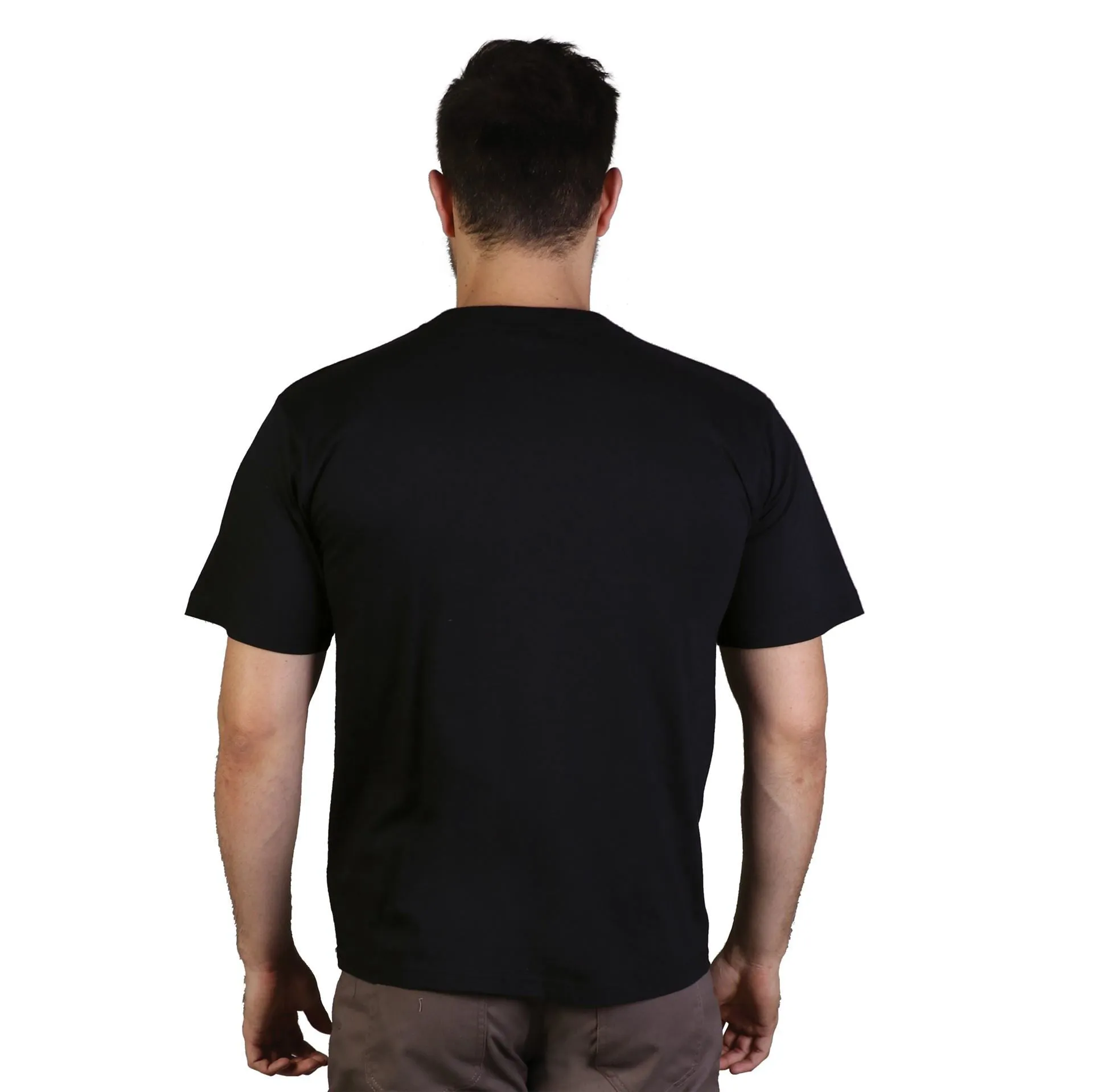 170g Combed Cotton V-neck T-shirt - Black - While Stocks Last