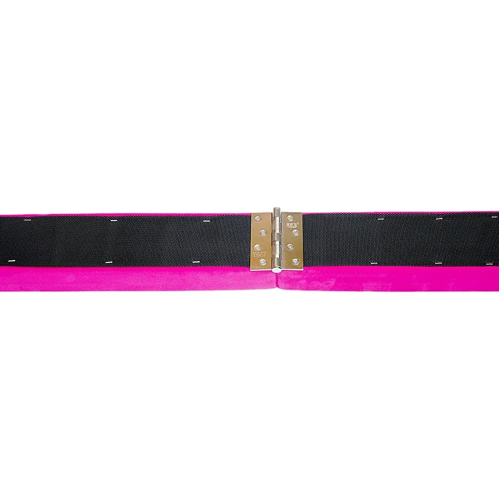 2.2m Gymnastics Folding Balance Beam Pink Synthetic Suede