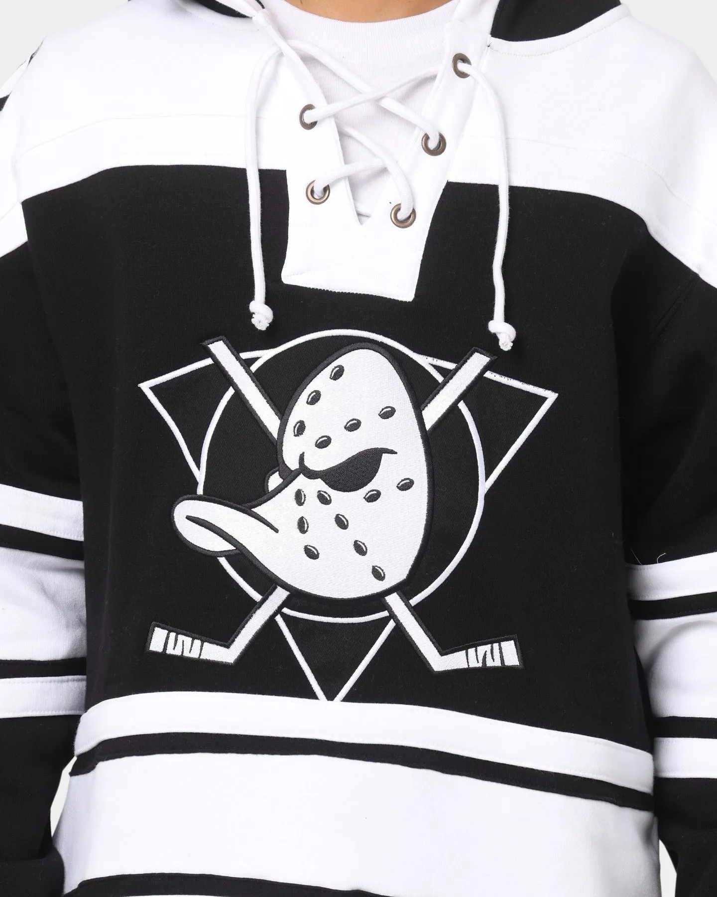 Anaheim Ducks Jet Black NHL 47 Brand Superior Lacer Hoodie