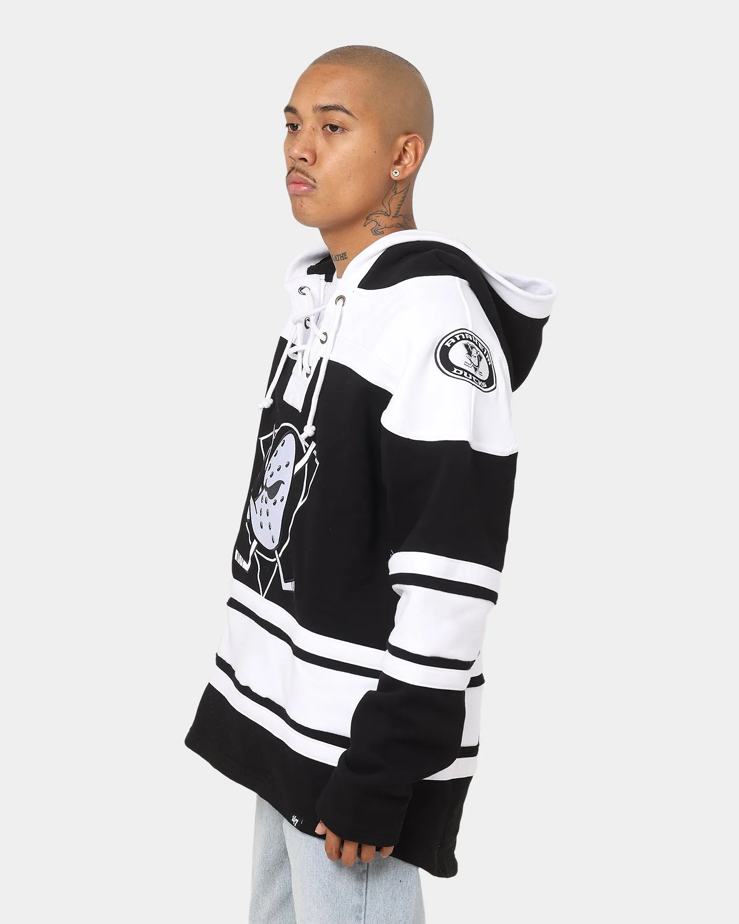 Anaheim Ducks Jet Black NHL 47 Brand Superior Lacer Hoodie