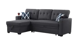 82" Width Sectional With Storage Chaise And Cupholder Armrest by Couch.com