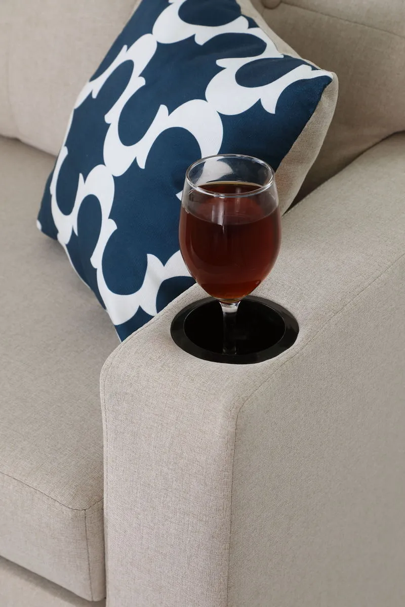 82" Width Sectional With Storage Chaise And Cupholder Armrest by Couch.com