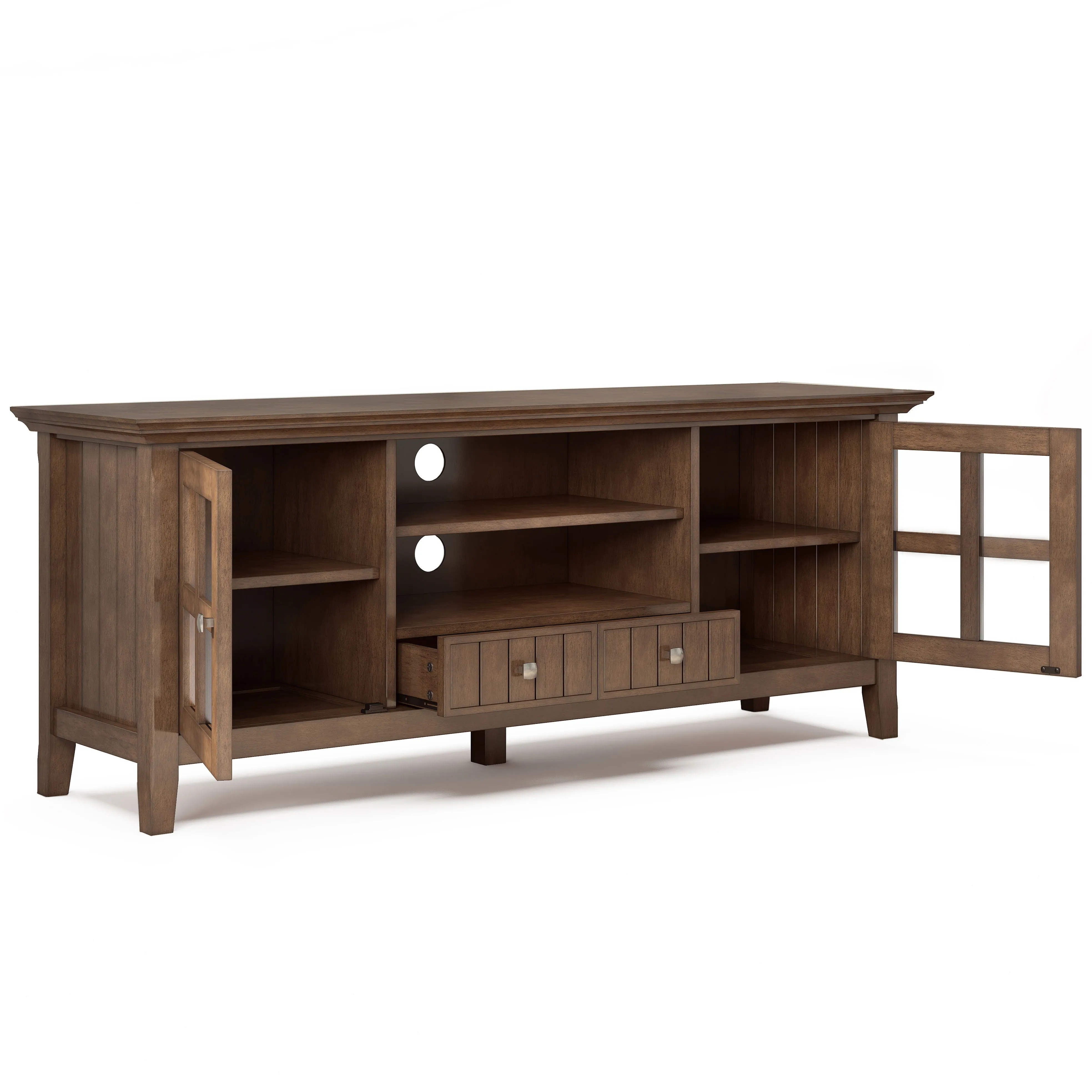 Acadian - TV Media Stand - Rustic Natural Aged Brown by Couch.com