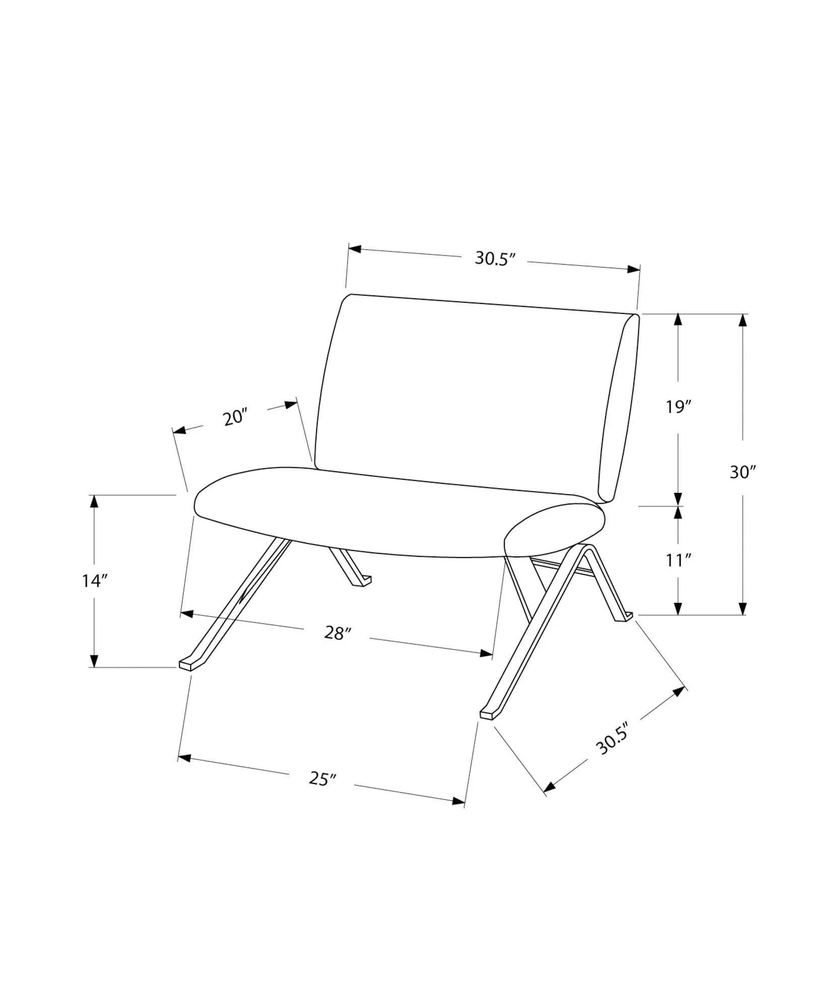 Accent Chair, Armless, Fabric, Living Room, Bedroom, Contemporary, Modern by Couch.com