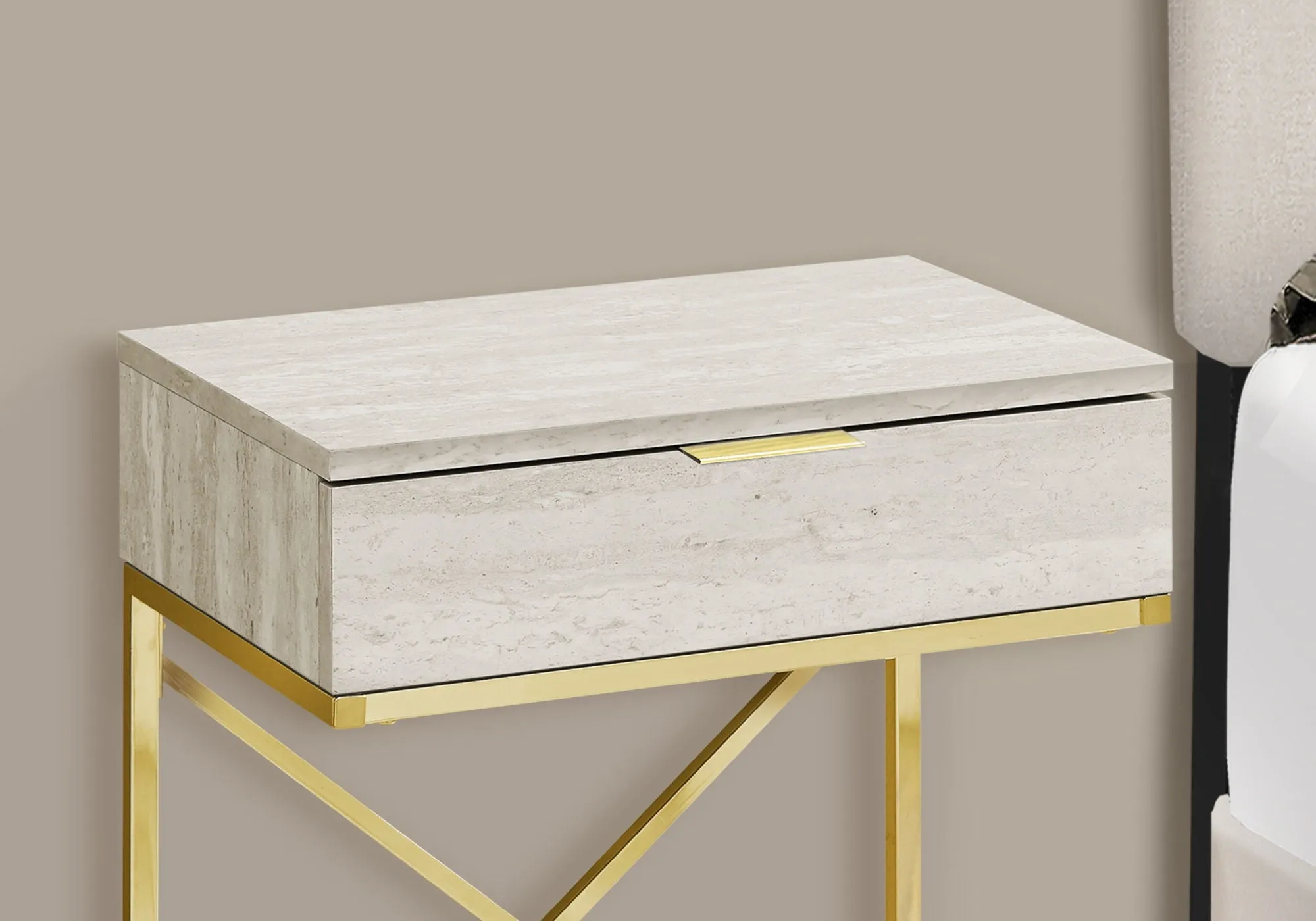 Accent Side Table, Storage Drawer, Spacious Tabletop, Contemporary & Modern by Couch.com