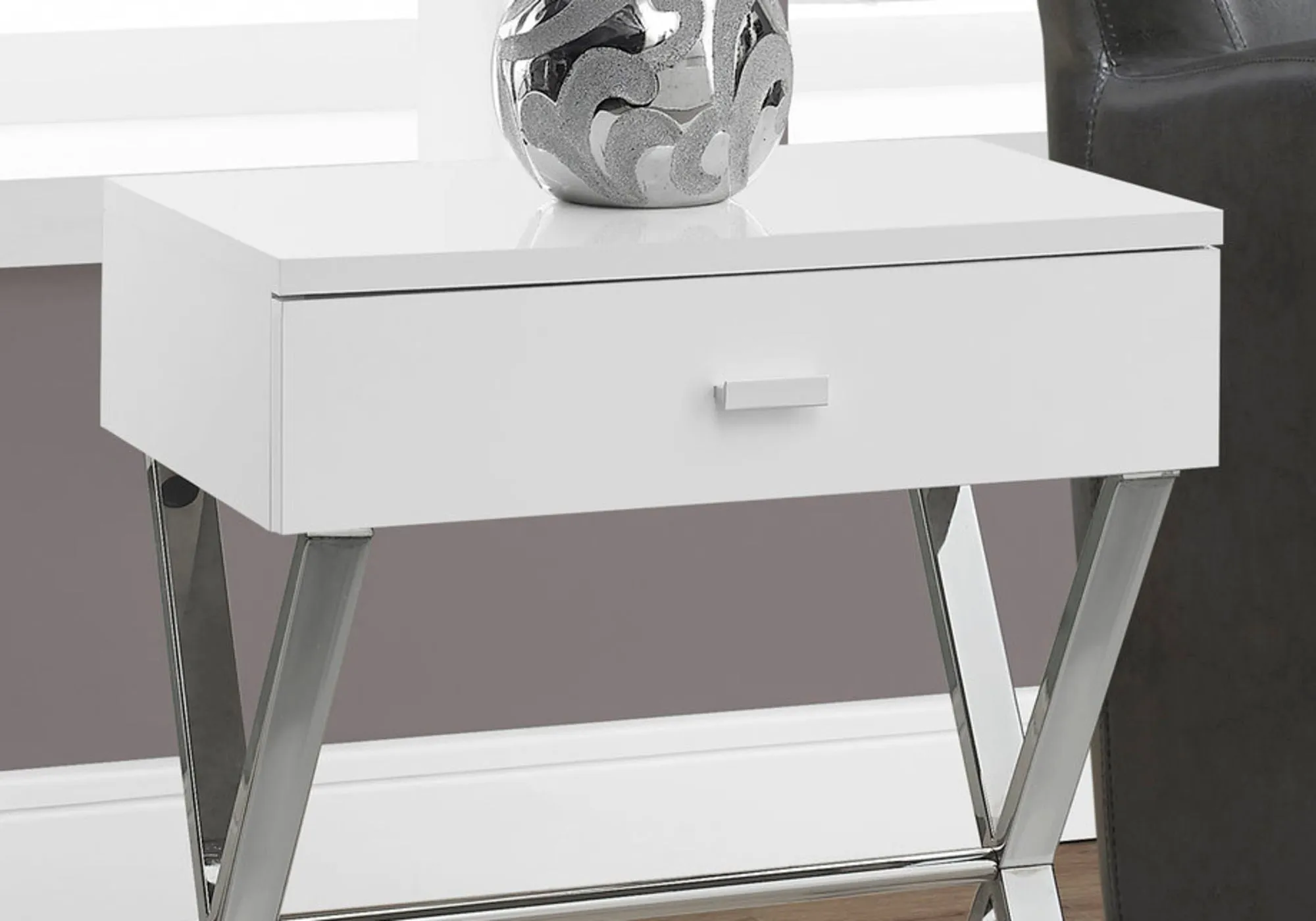 Accent Side X Table, Storage Drawer, Contemporary & Modern by Couch.com