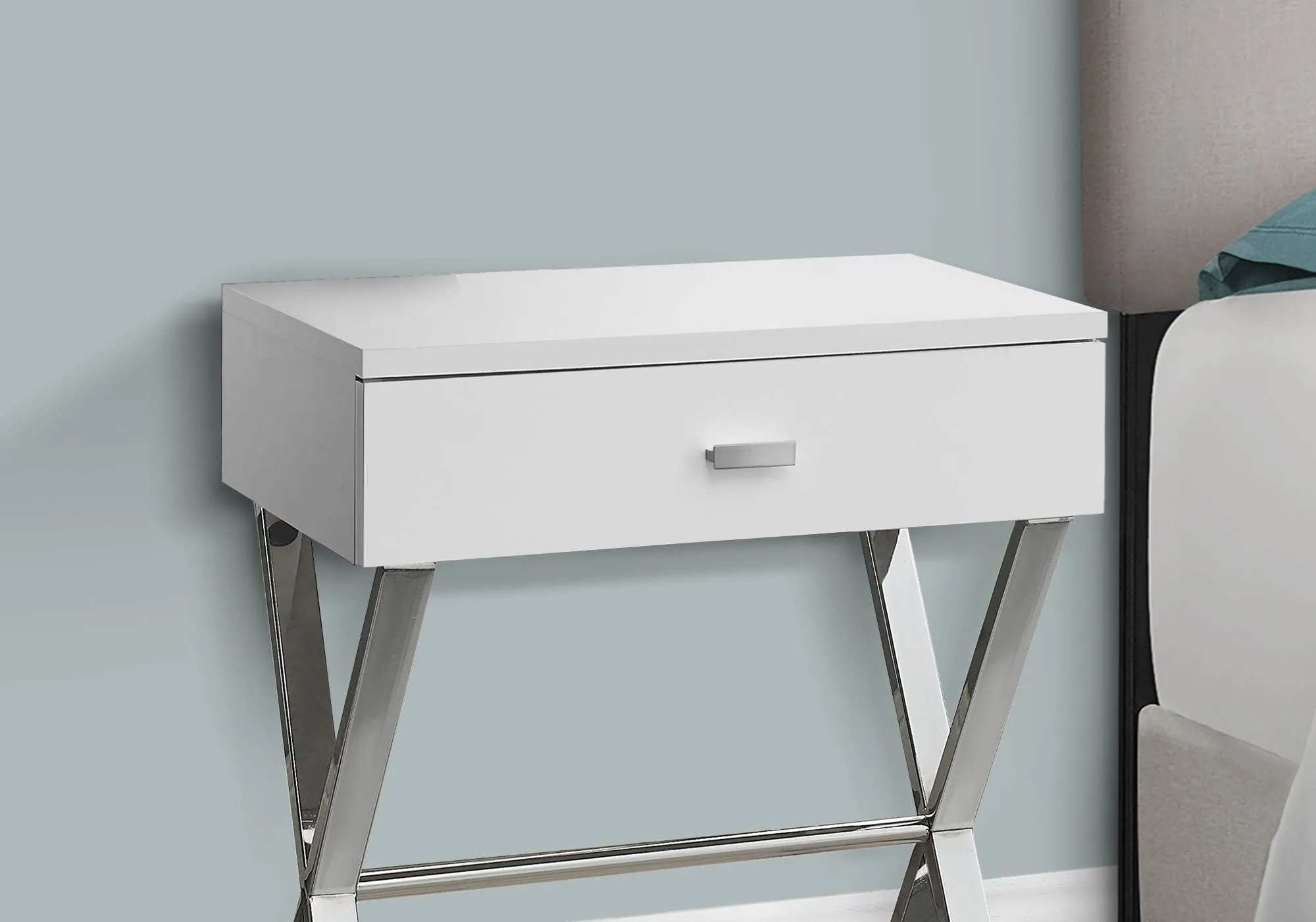 Accent Side X Table, Storage Drawer, Contemporary & Modern by Couch.com
