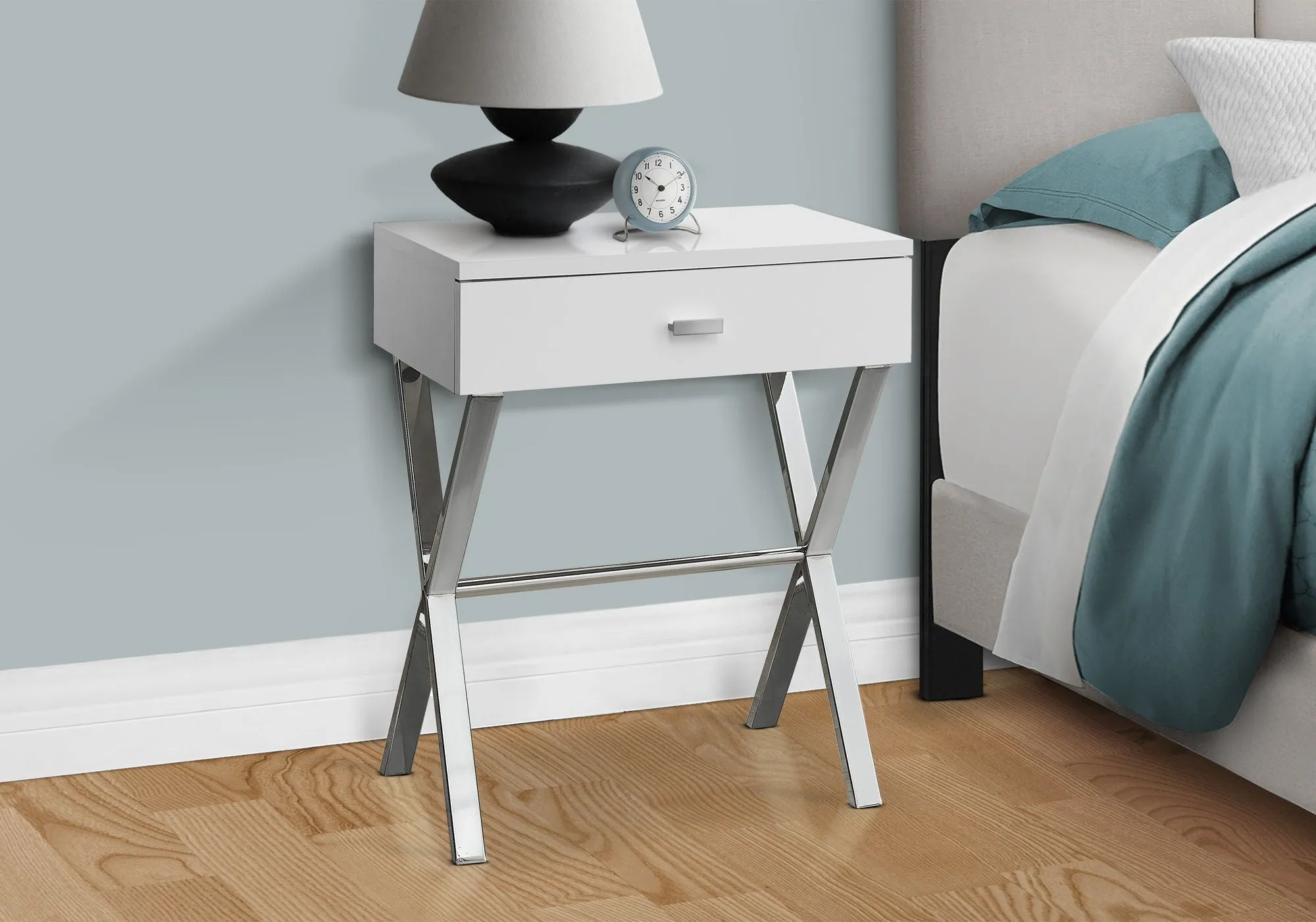 Accent Side X Table, Storage Drawer, Contemporary & Modern by Couch.com