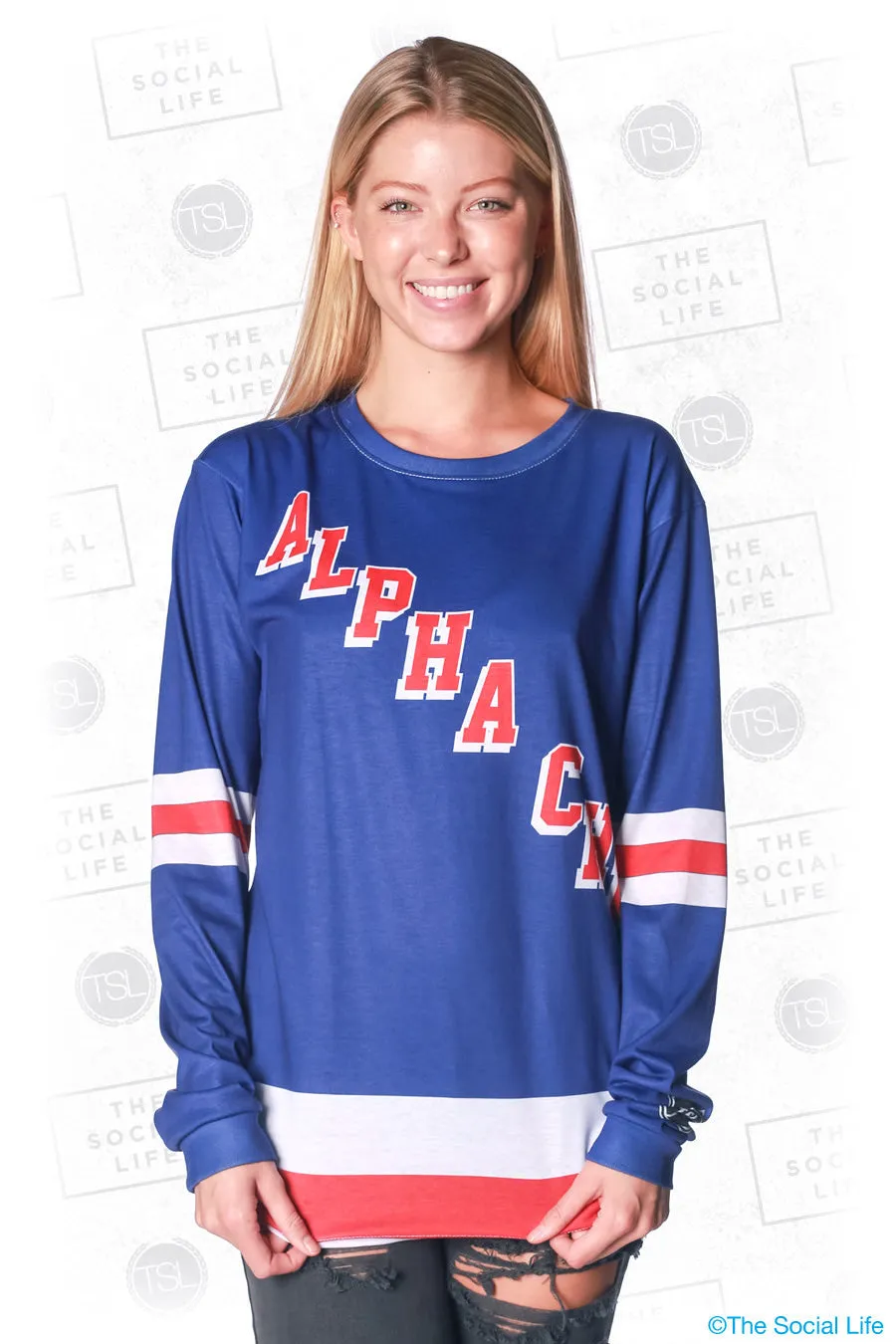 Alpha Chi Omega Hockey Long Sleeve