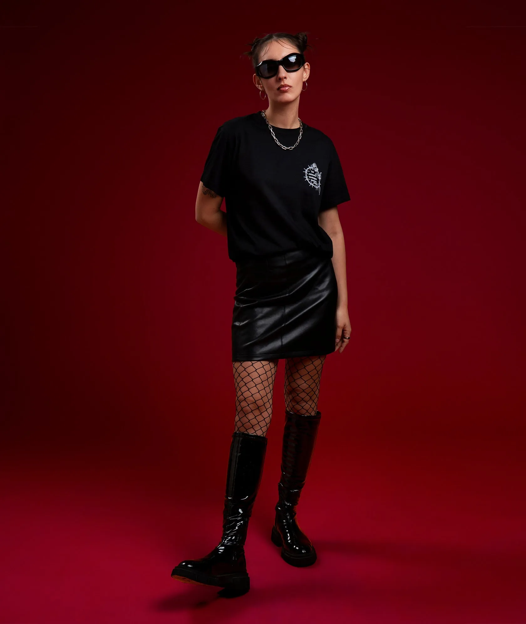 ANIMAUX SAUVAGES SCULPTURAL T-SHIRT - BLACK