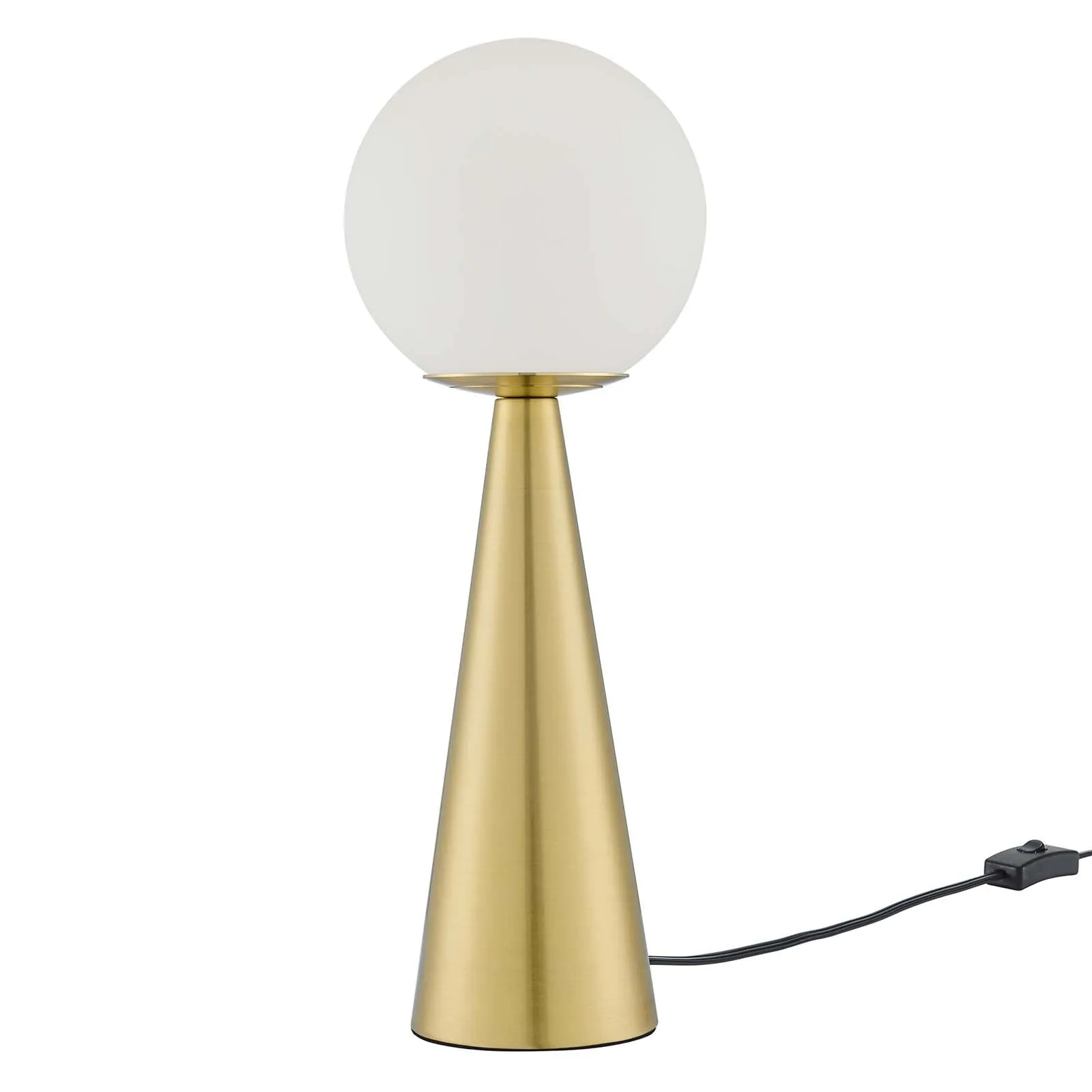 Apex Glass Globe Glass Table Lamp By Modway - EEI-5621 - White Satin Brass