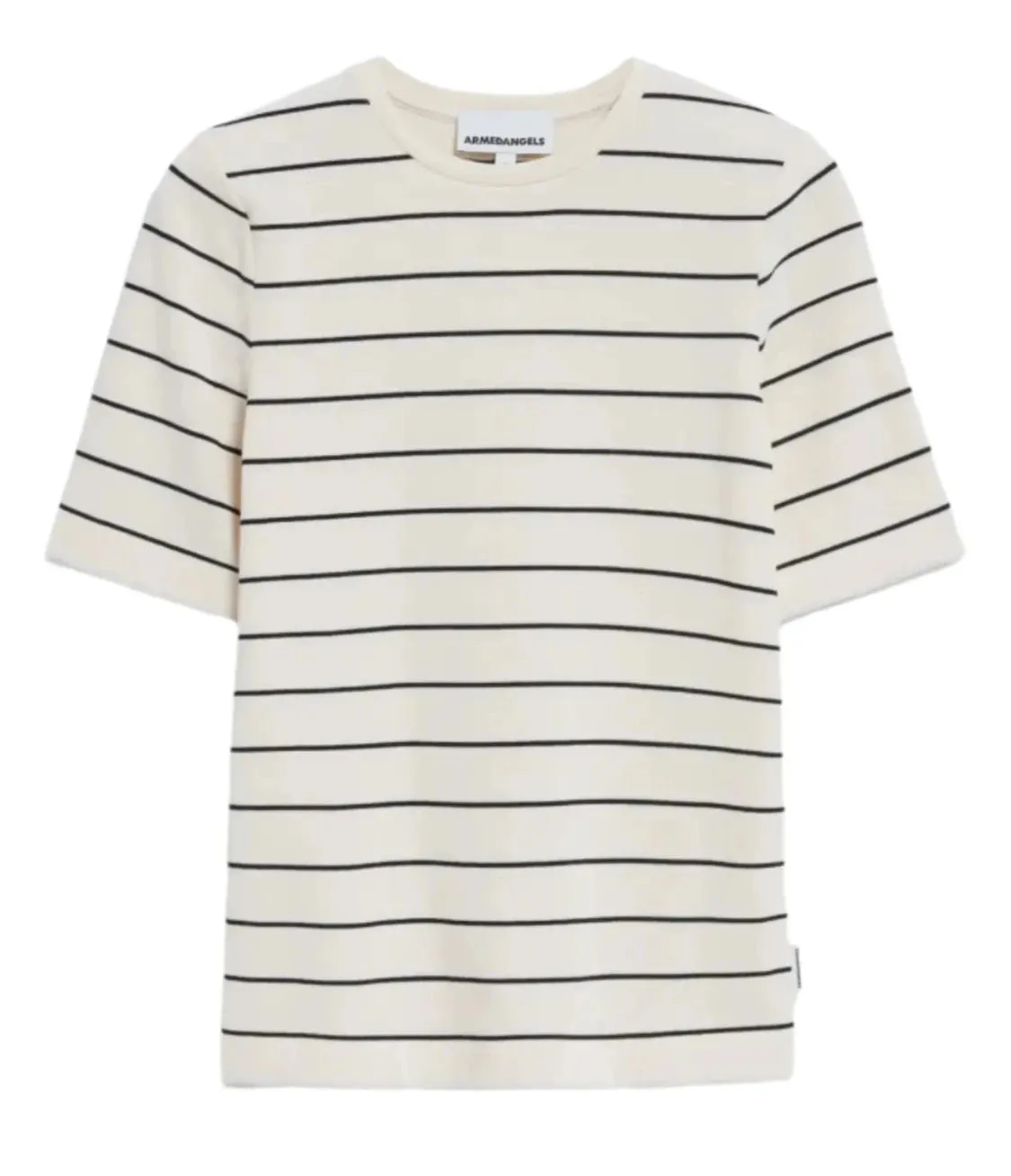 ARMEDANGELS Jaanisara fine stripe t-shirt oatmilk black women