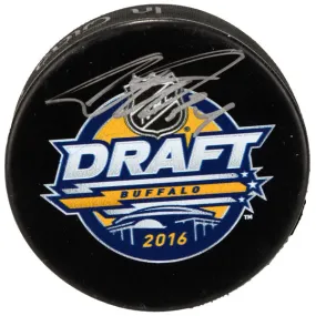 Auston Matthews Toronto Maple Leafs Autographed Official 2016 Draft Day Logo Puck