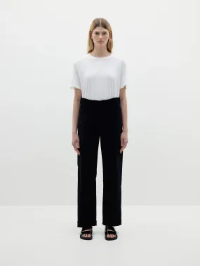 Bassike Cord Straight Leg Pant - Black