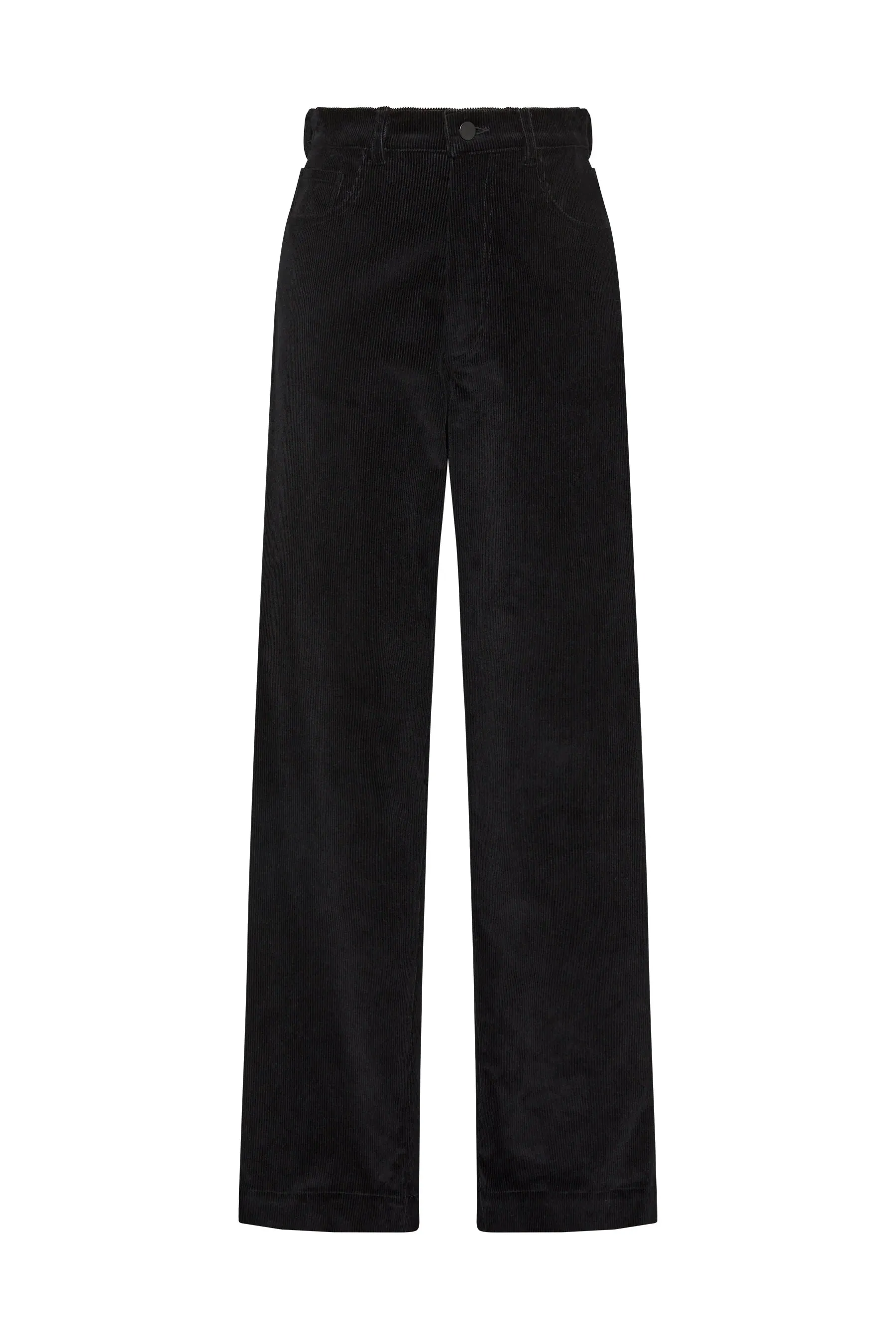 Bassike Cord Straight Leg Pant - Black