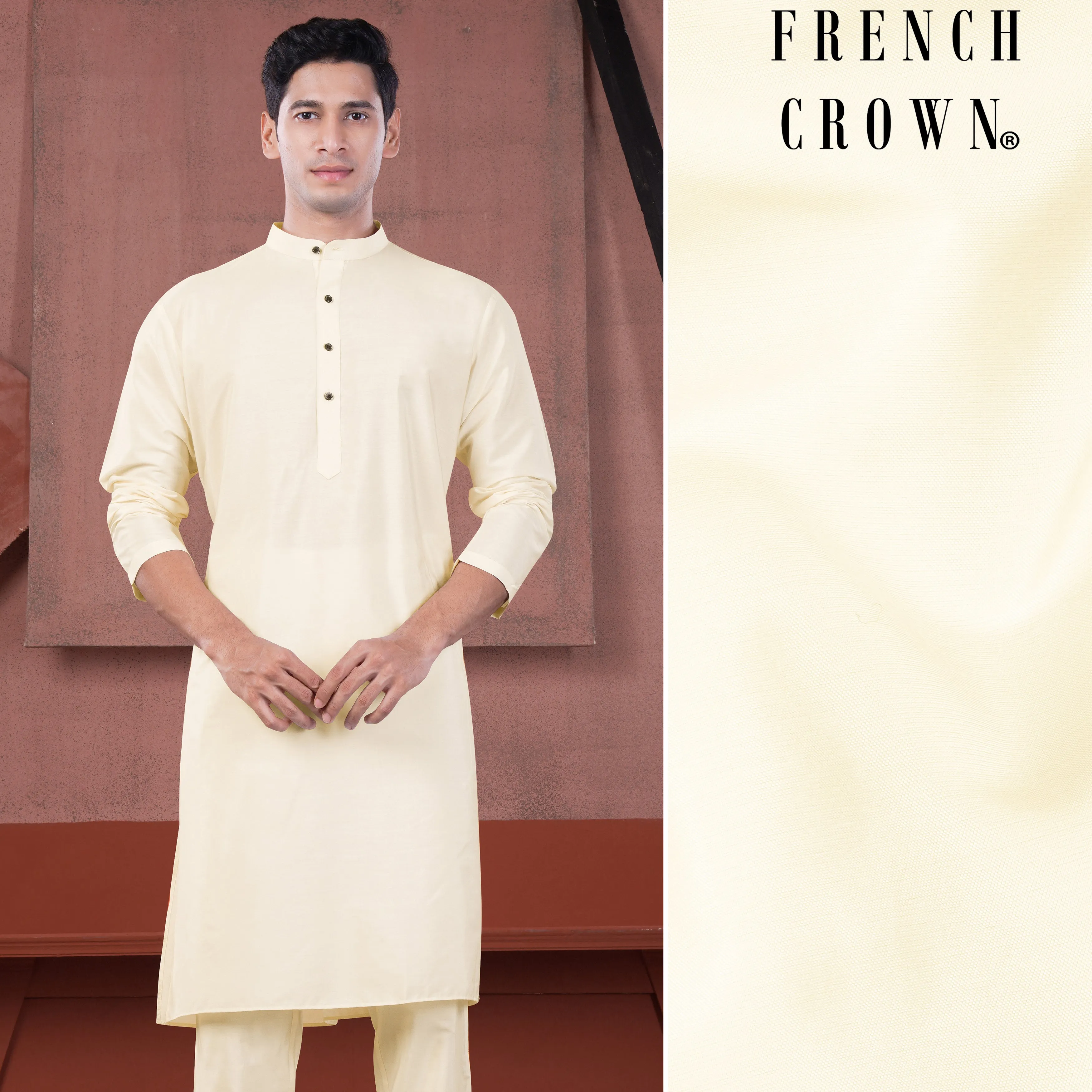 Beige Subtle Sheen Viscose Kurta