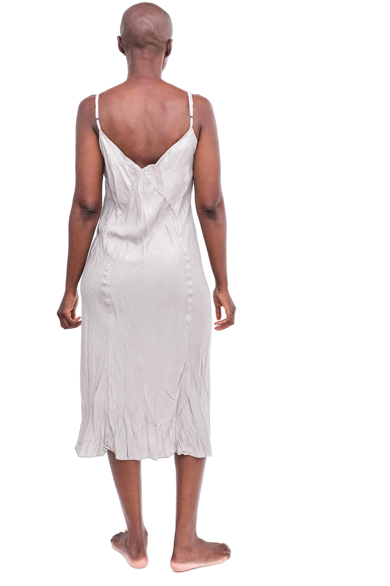 Bias Silk Slip with 4 Seams,  Fog