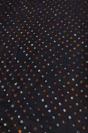 Black Bandhani Cotton Silk Fabric (  1 Mtr )