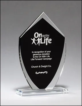 Black Shield Shaped Glass Award