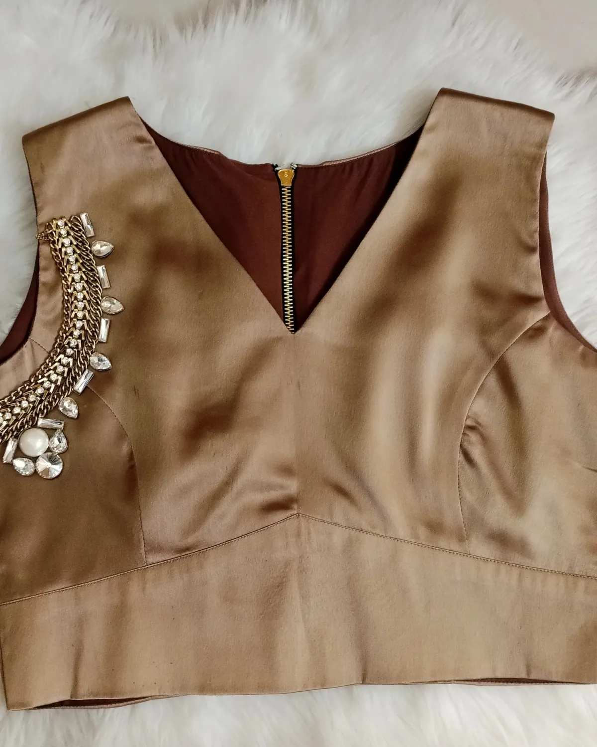 Champagne Satin Blouse