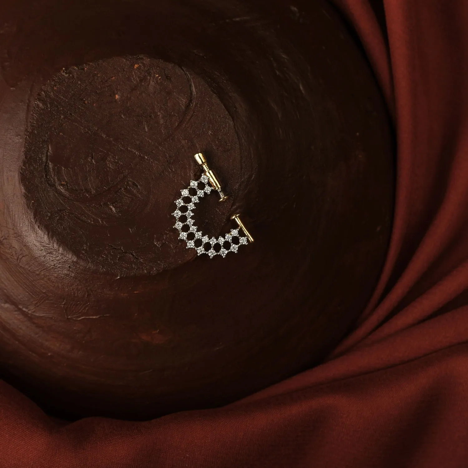 Chand CZ Silver Nose Ring