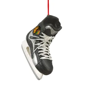 Chicago Blackhawks NHL Hockey Resin Skate with Satin Ribbon Christmas Tree Ornament