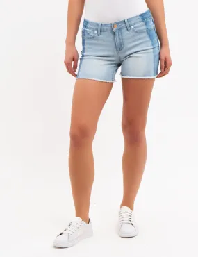 COLORBLOCK JEAN SHORTS