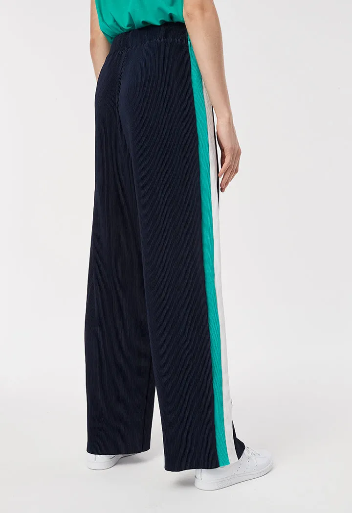 Contrast Side Panel Pleated Trouser