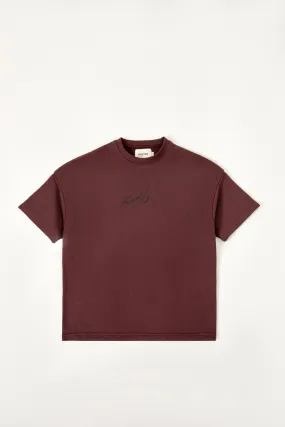 DEEP MAROON LOGO T-SHIRT