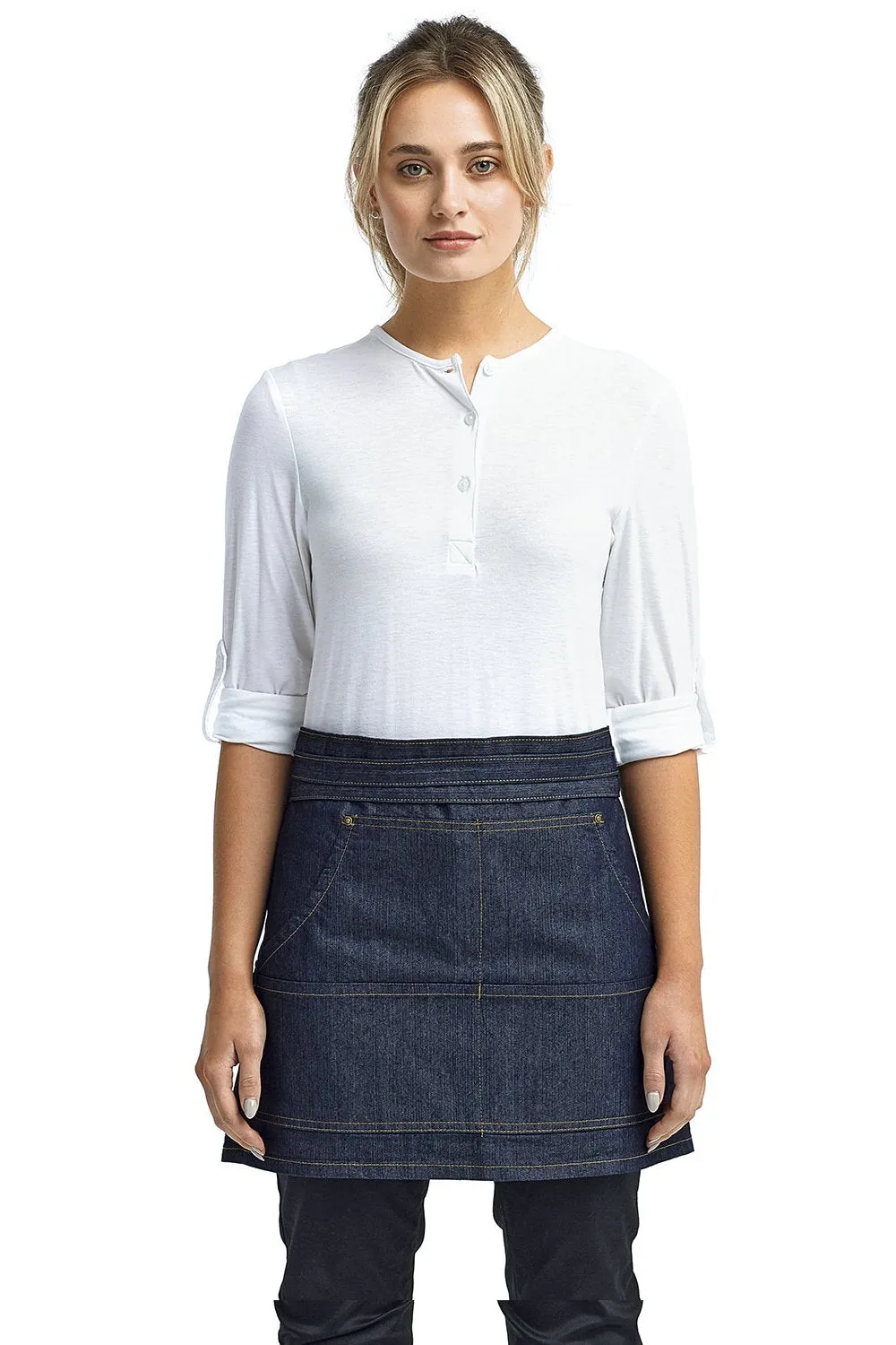 Denim Jean Stitch Waist Apron (4 Pocket Pouch)