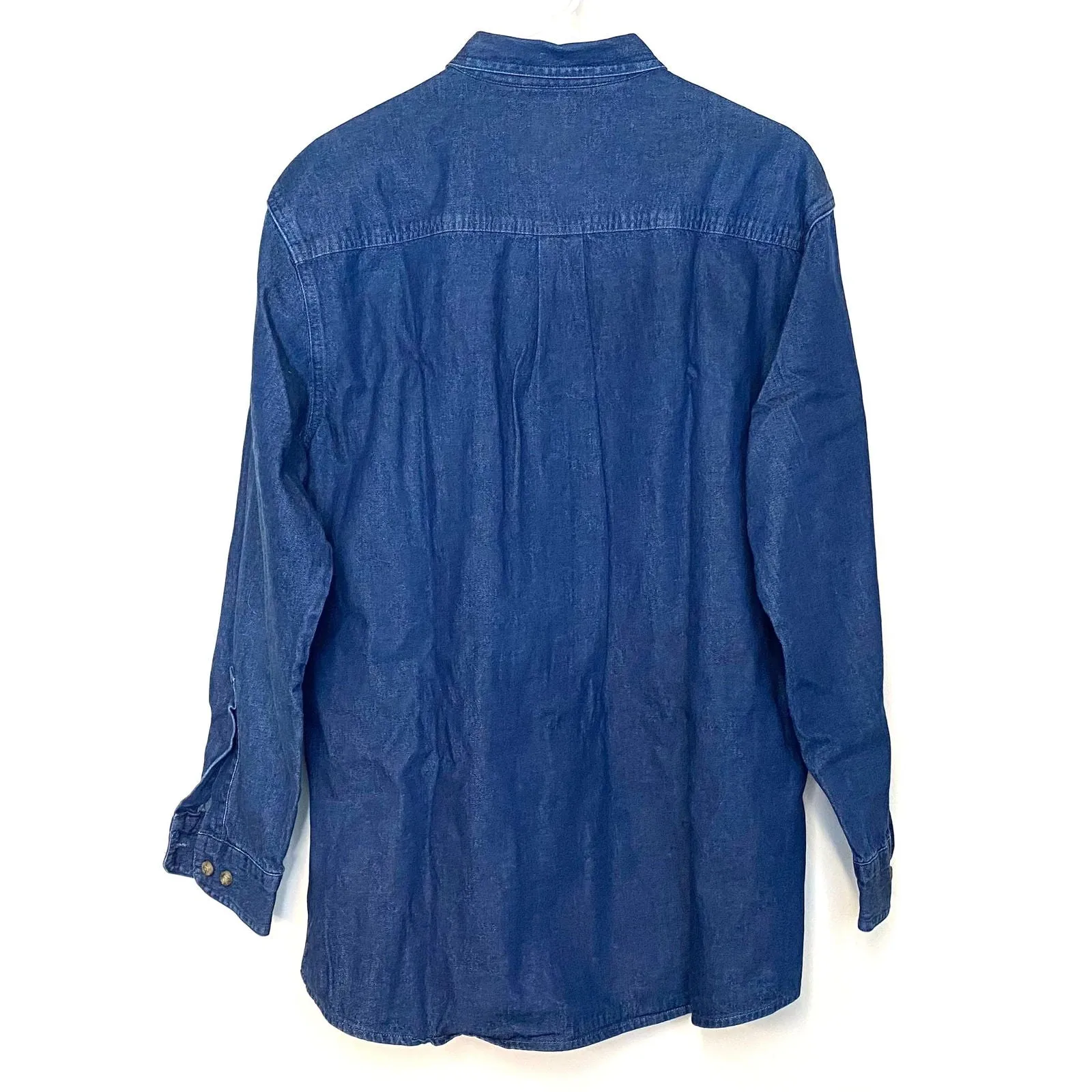 Dickies | Mens Denim Button-Up L/s Shirt | Color: Blue | Size: L | Pre-Owned