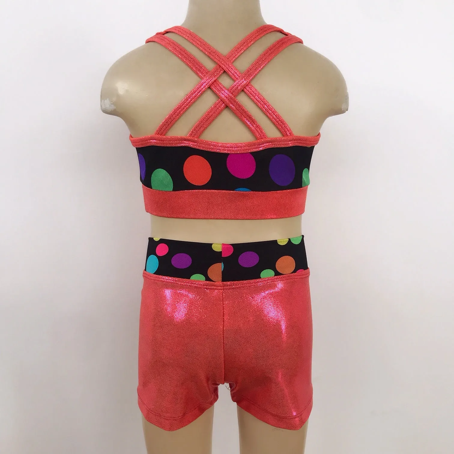 Ditto Dancewear Gymnastics Set w/Scrunchie - Spots