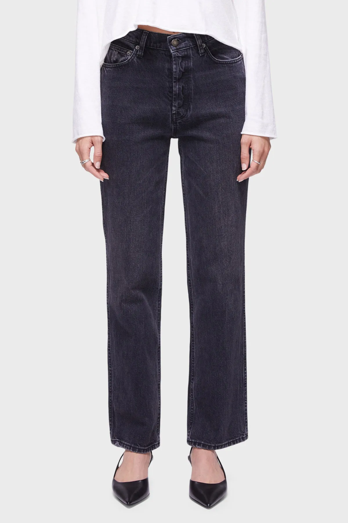 DSTLD Women's RLXD Straight Jean in Vintage Black