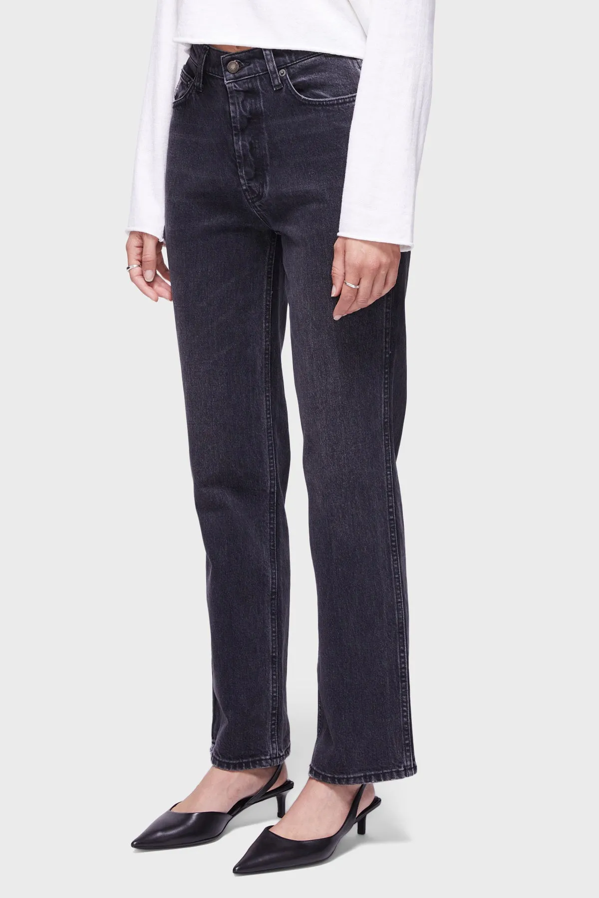 DSTLD Women's RLXD Straight Jean in Vintage Black
