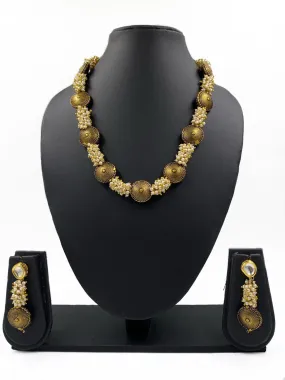 Fancy Handcrafted Antique Ganthan Pearl Beads Necklace By Gehna Shop