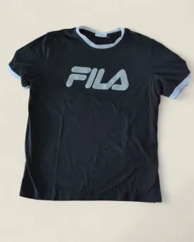 FILA BLACK TSHIRT ADULT LARGE PRE-LOVED