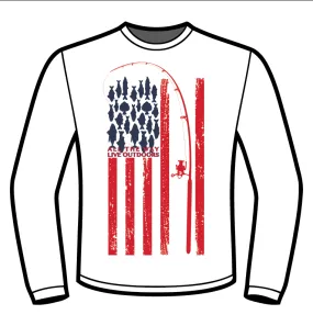 Fishing USA Long Sleeve White Sub Dye Shirt