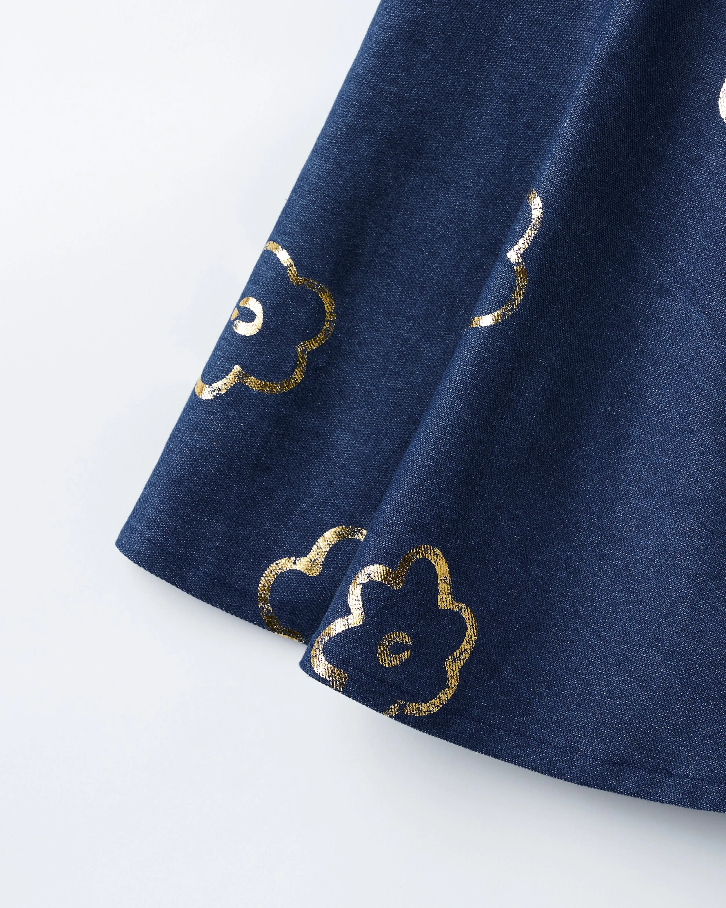 Gold flower denim tunic