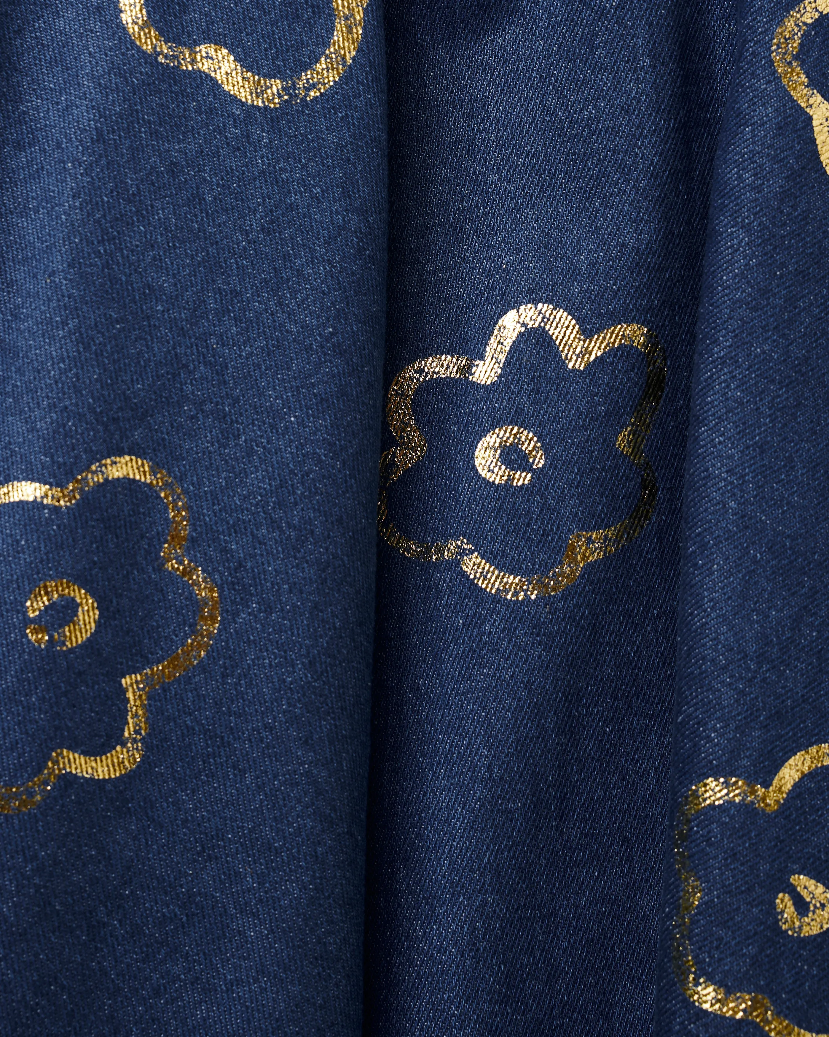 Gold flower denim tunic