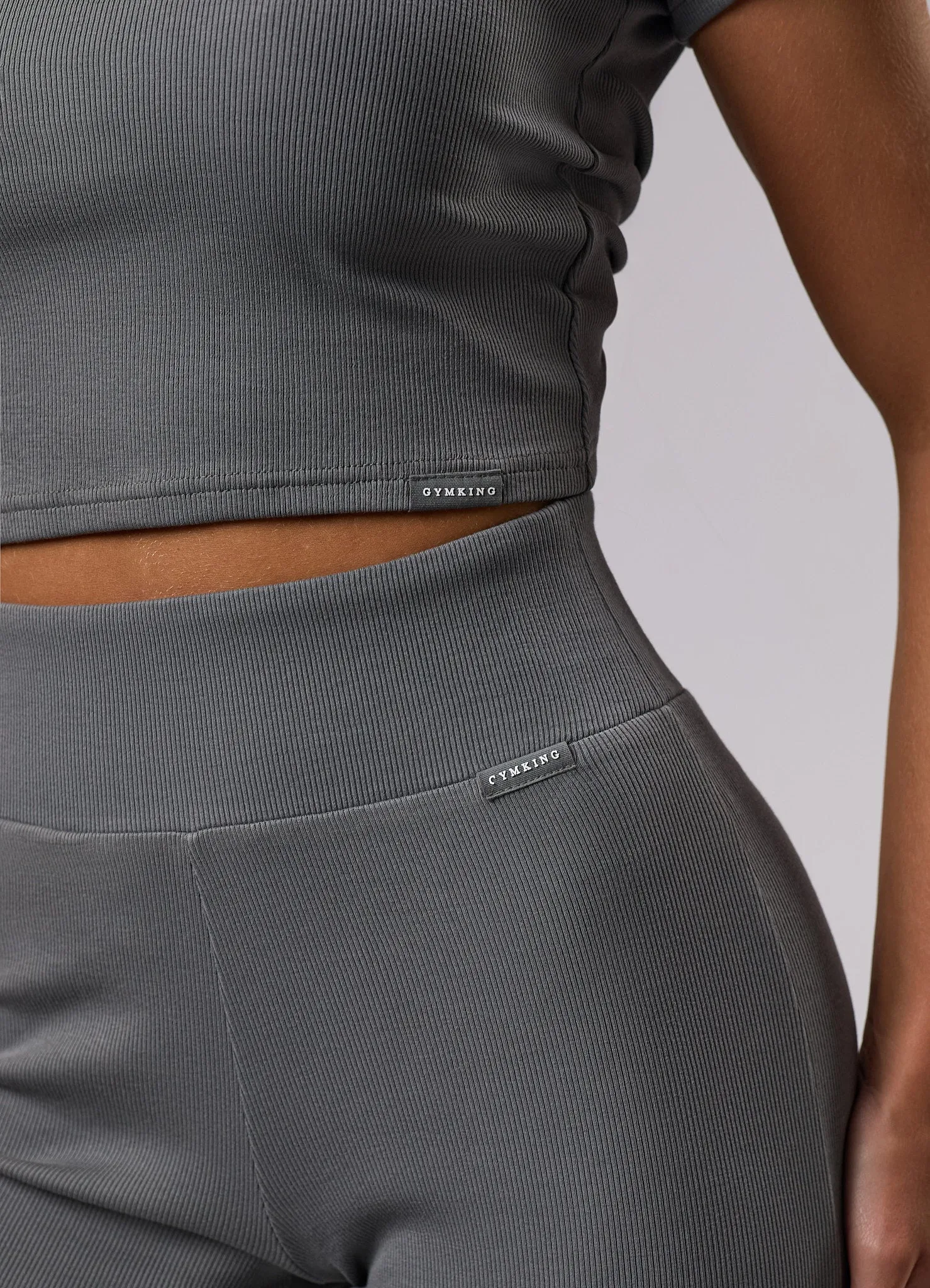 Gym King 365 Rib Flared Legging - Dark Sage