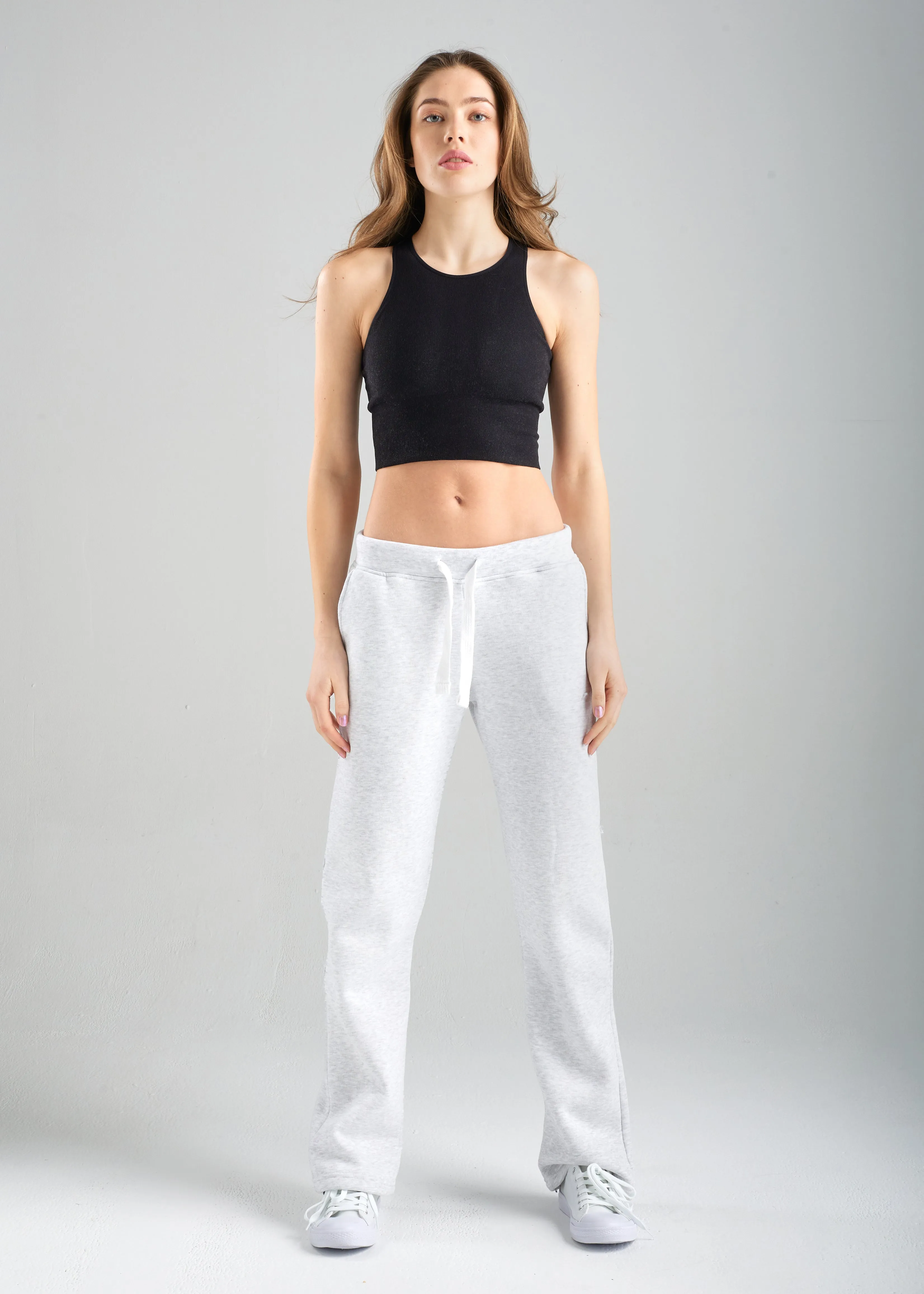 Light Grey Straight Leg Joggers for Girls
