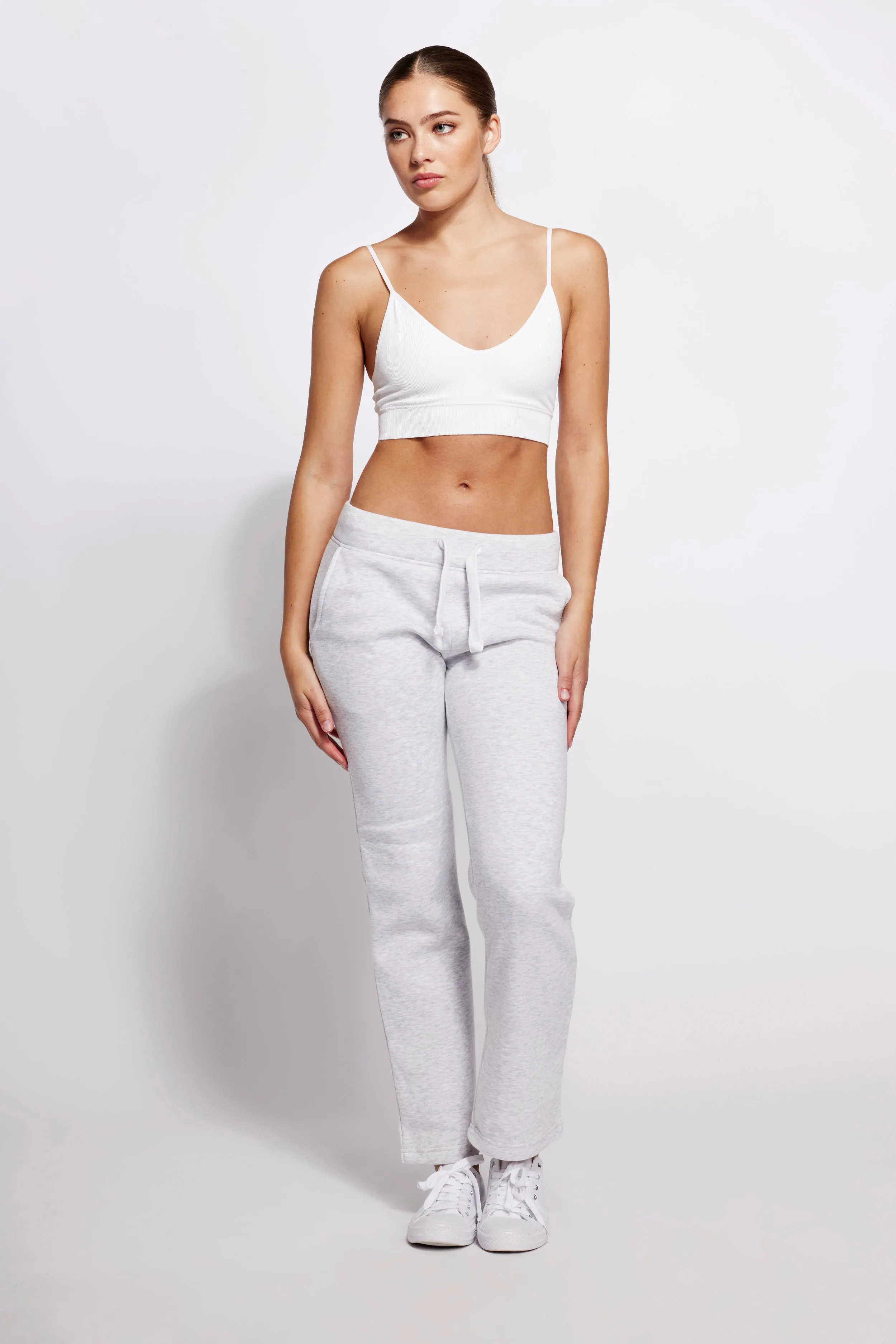 Light Grey Straight Leg Joggers for Girls