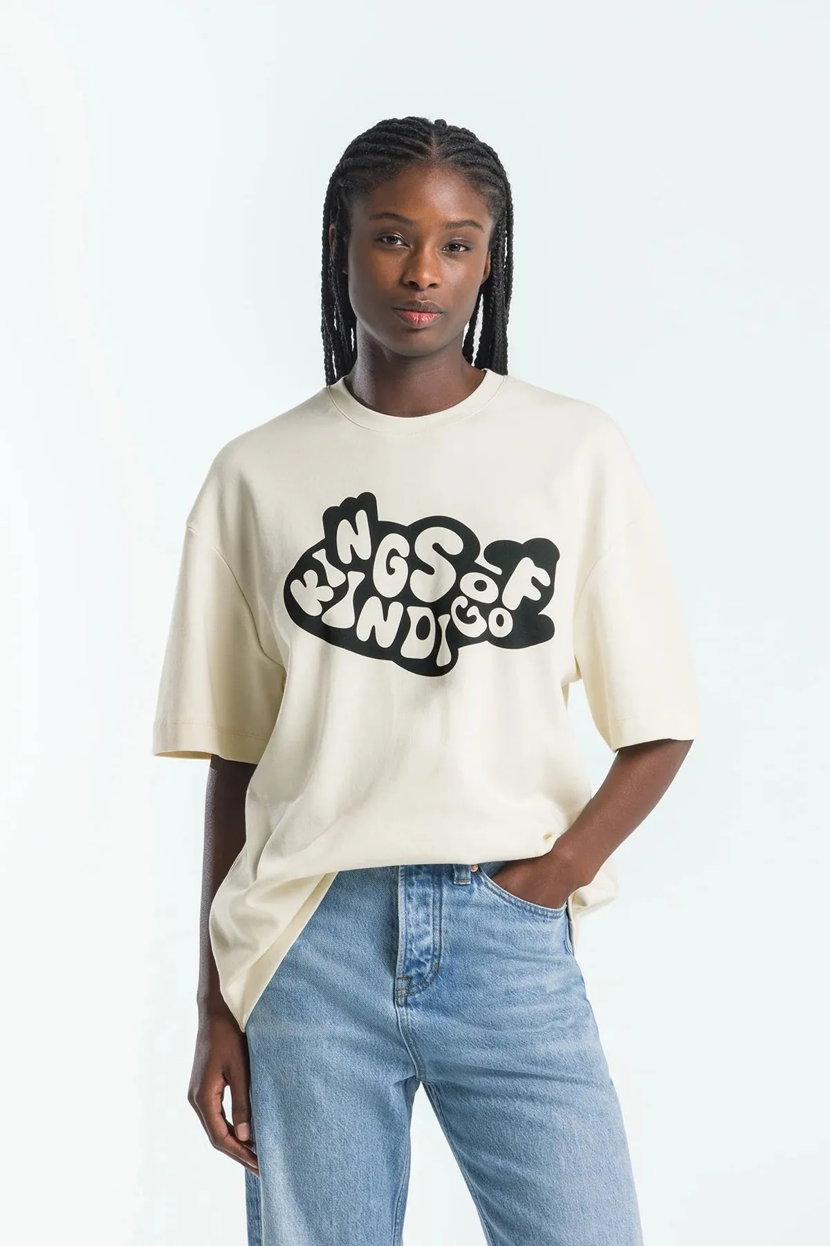 Kings of Indigo Horikawa t-shirt non-dyed carp unisex