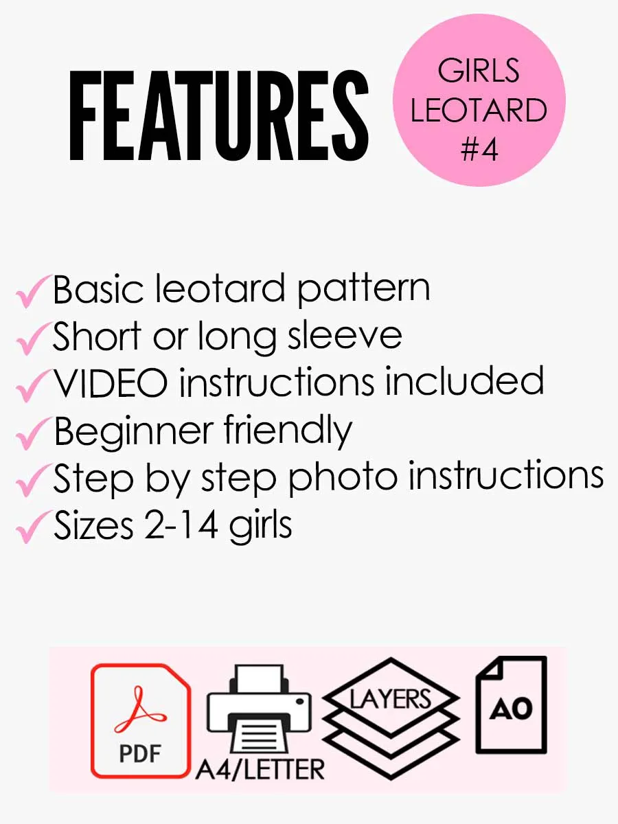Leotard Patterns - Girls LEOTARD #4 (L504-L)