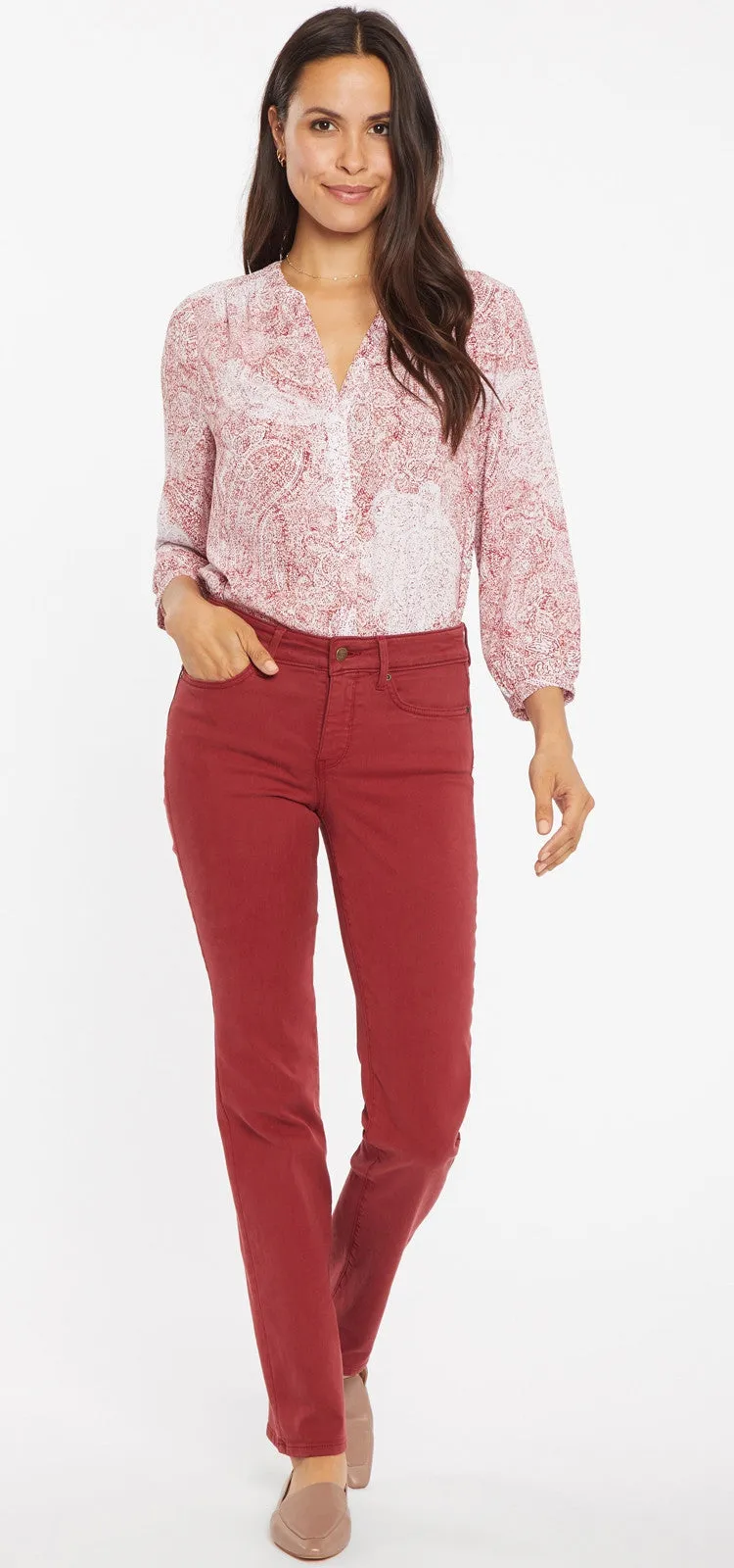 Marilyn Straight Rood Premium Denim | Boysenberry Reactive