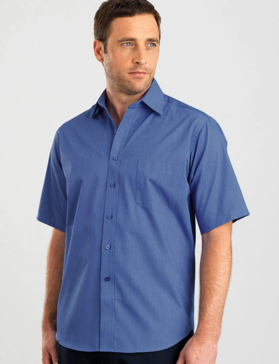 Mens Tonal Stripe Sapphire Business Shirt