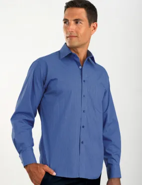 Mens Tonal Stripe Sapphire Business Shirt