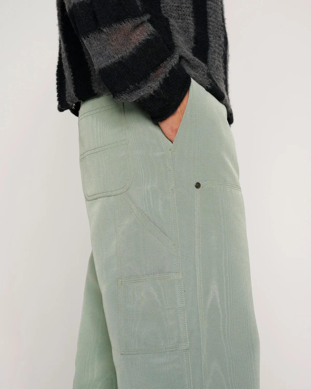 Moire Double Knee Utility Pant - Seafoam